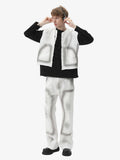 Airbrush Print Sleeveless Vest & Straight Leg Jeans Set