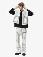 Airbrush Print Sleeveless Vest & Straight Leg Jeans Set