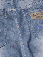 Retro Dachshund 3D Print Washed Distressed Jeans