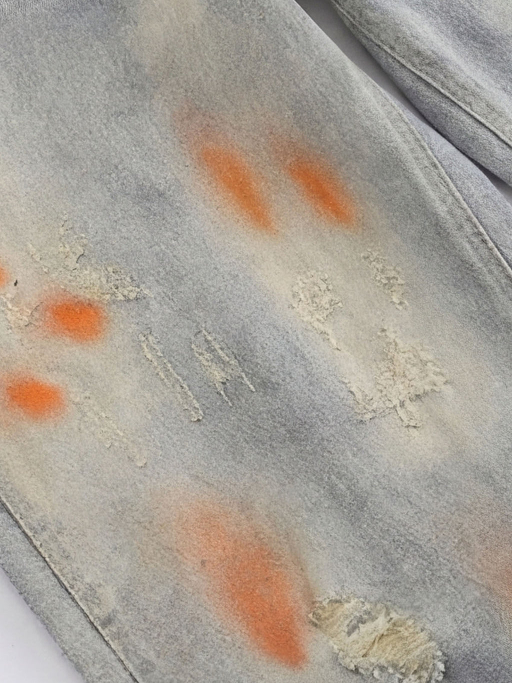 Distressed Paint Washed Wide Leg Pants