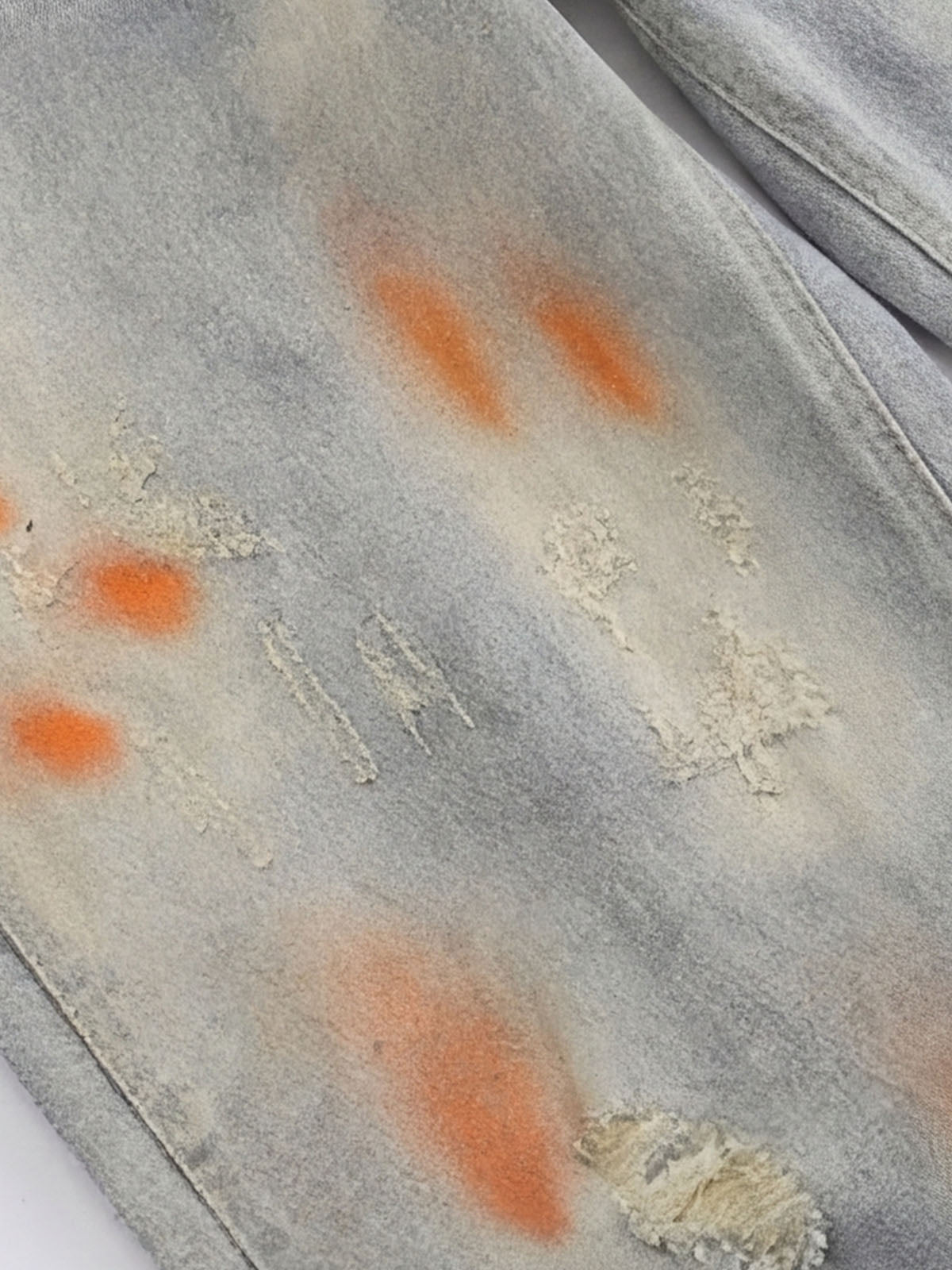 Distressed Paint Washed Wide Leg Pants