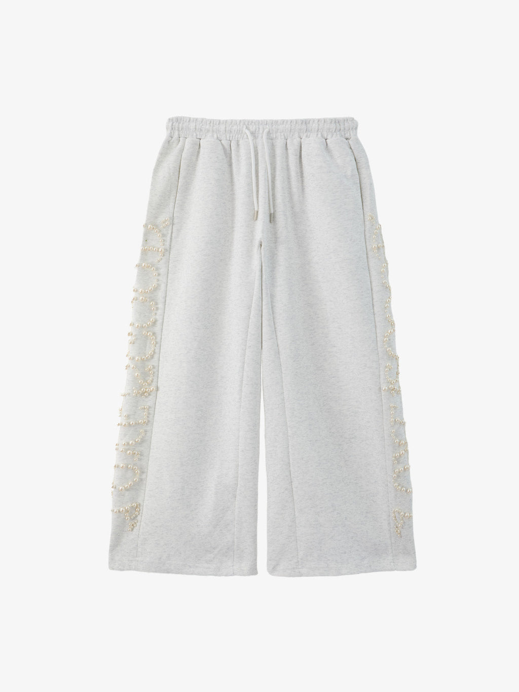 Pearl Embellished Wide-Leg Sweatpants