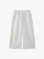 Pearl Embellished Wide-Leg Sweatpants