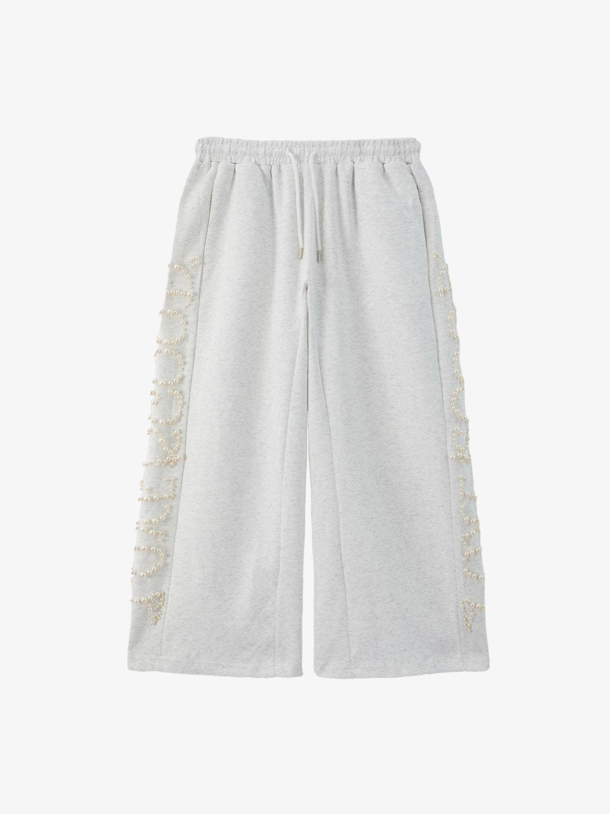 Pearl Embellished Wide-Leg Sweatpants