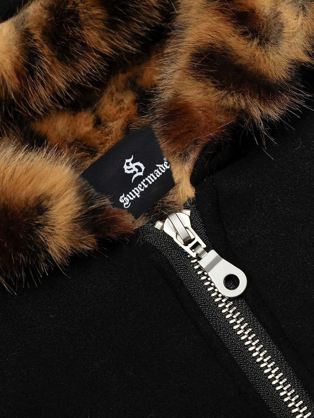 Tiger Print With Ears Hooded Fur Jacket