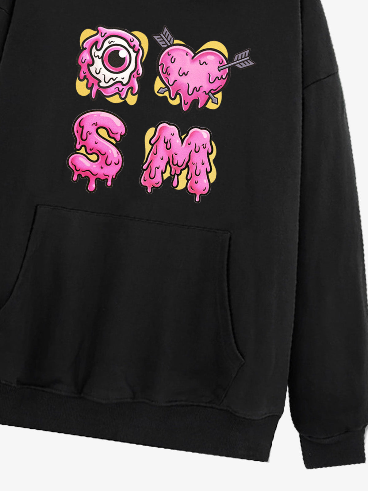 Street Dripping Letter Eyeball Graffiti Hoodie