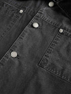 Clean Cut Leather Contrast Collar Pocket Jacket