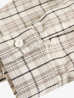 Street Print Lettering Plaid Long-Sleeve Shirt