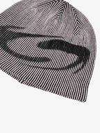 Retro High-Street Striped Graphic Knit Beanie