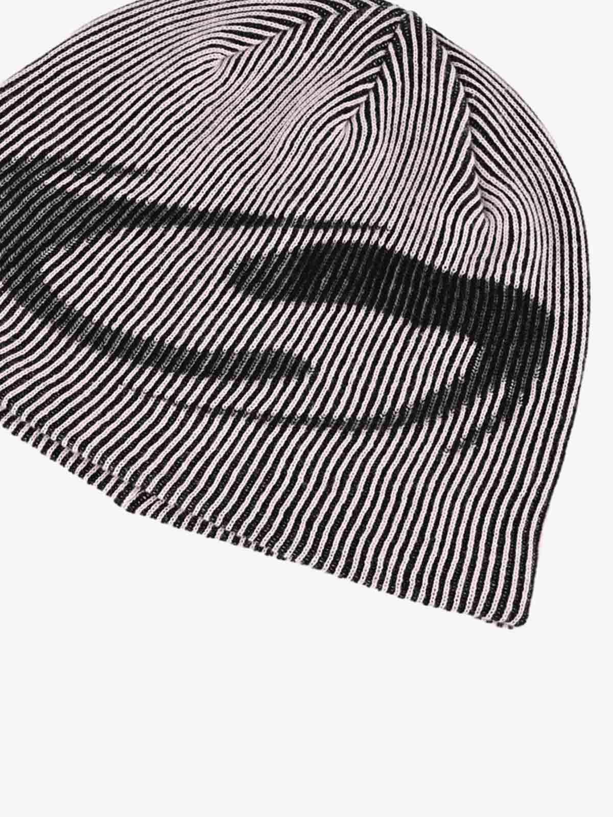Retro High-Street Striped Graphic Knit Beanie