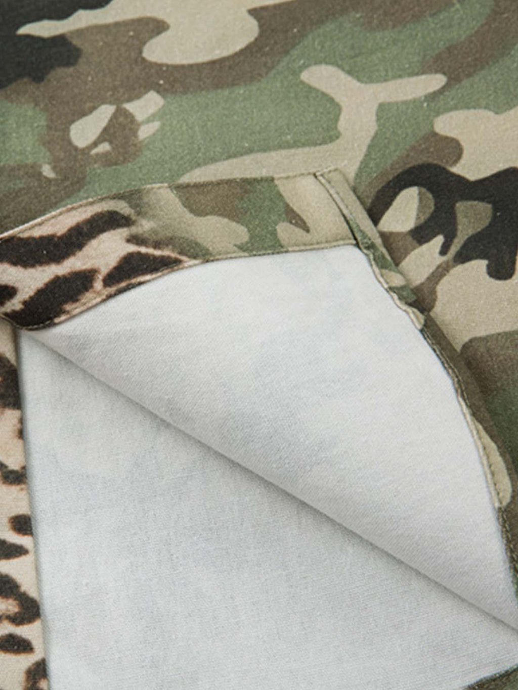 Camouflage Leopard Patchwork Layered Shirt