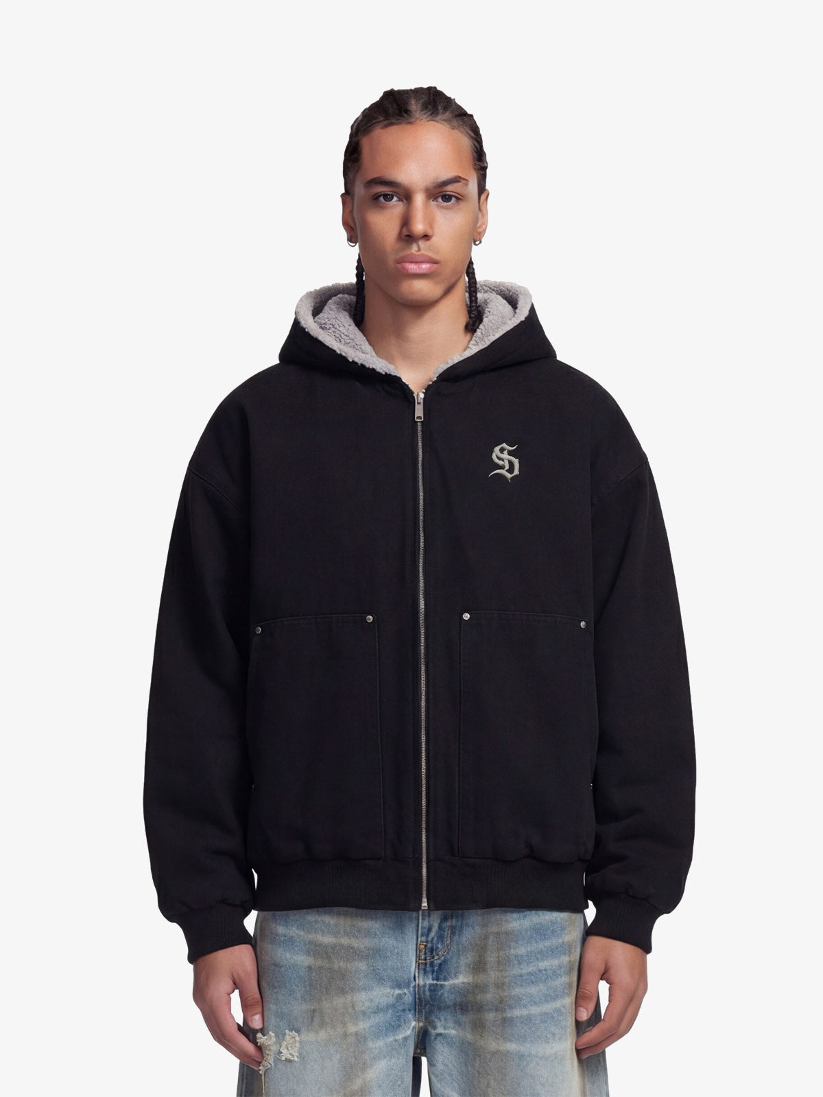 Theprecipice Fur Hooded Zip Up Quilted Jacket - 2510