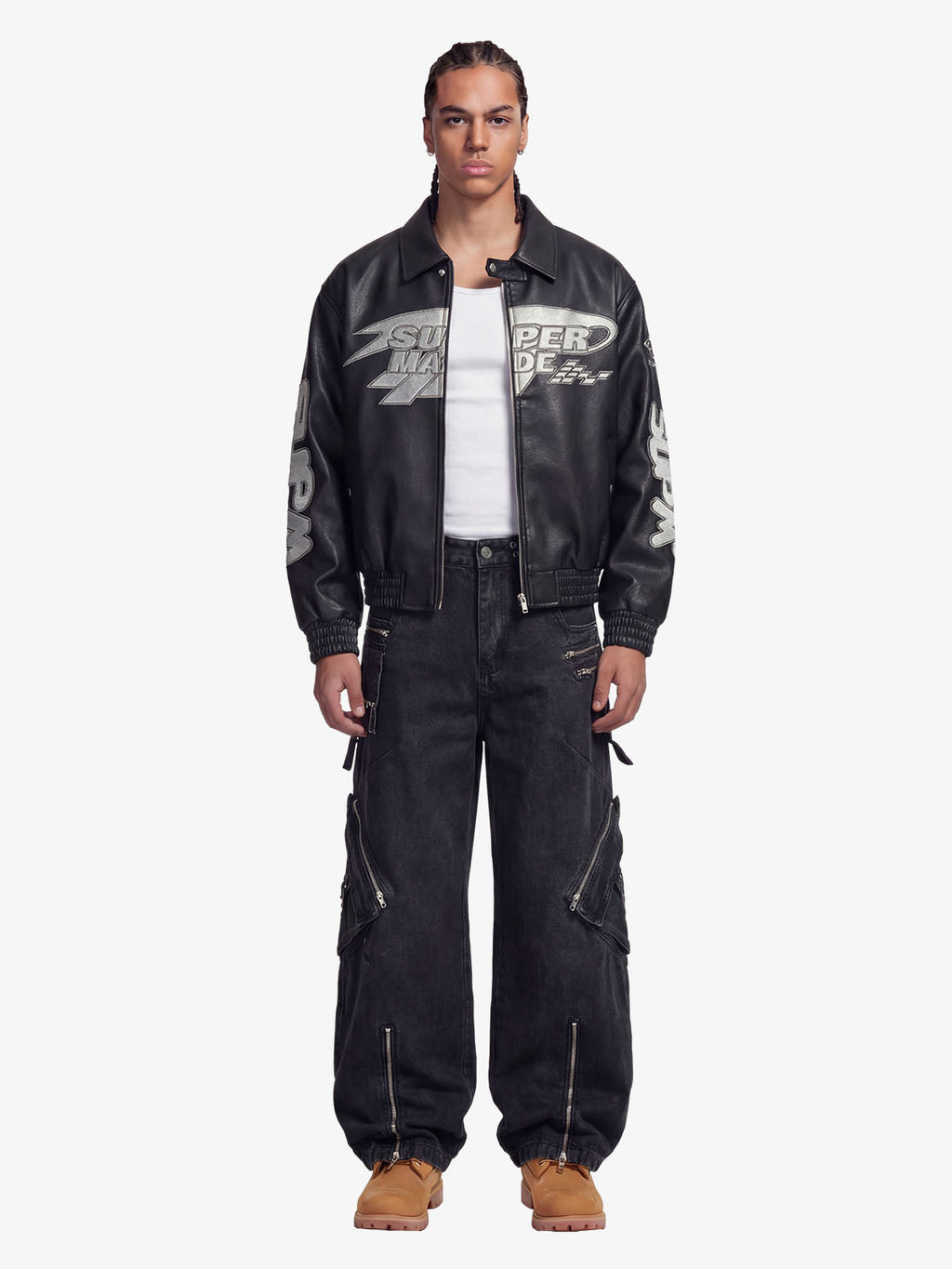 Faux Leather Vintage Street Black Air Jacket - 1821