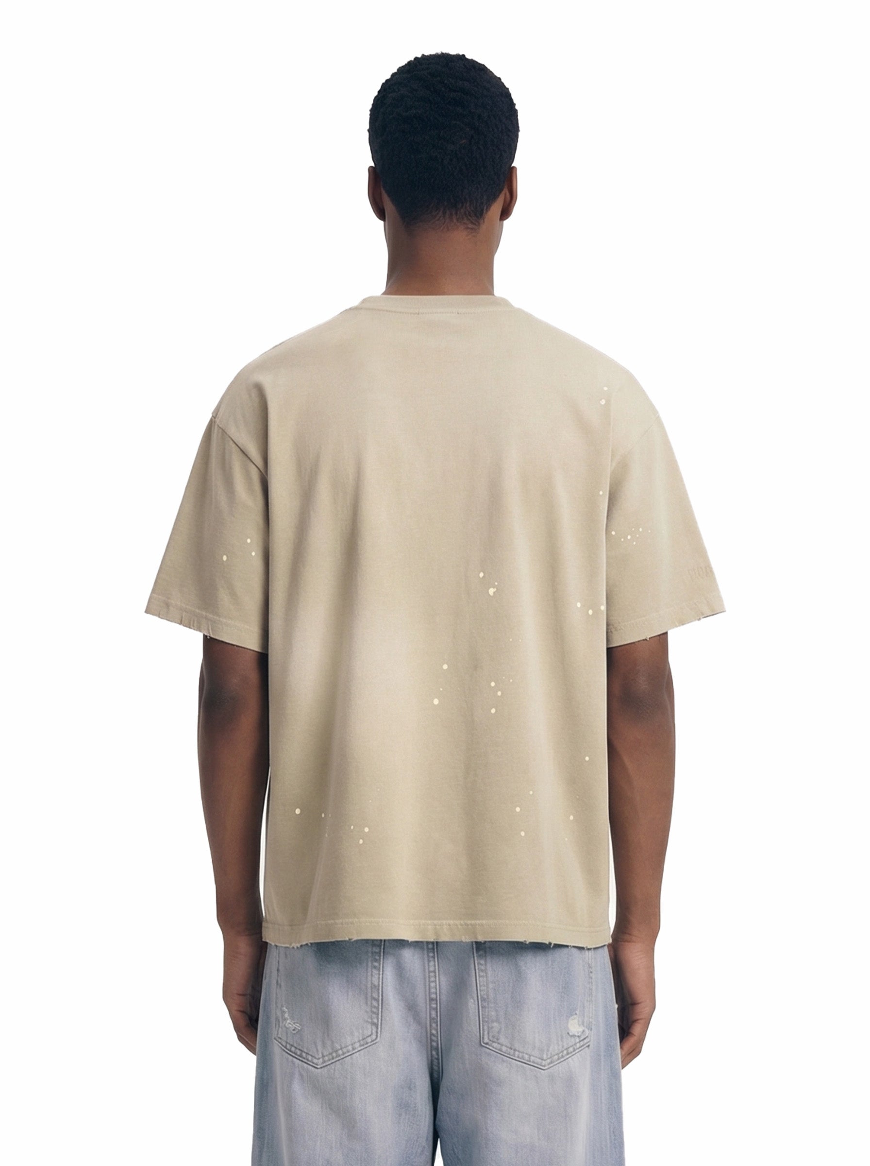 Washed Splash Ink Cosmic Statue Print Galaxy Art T-Shirt