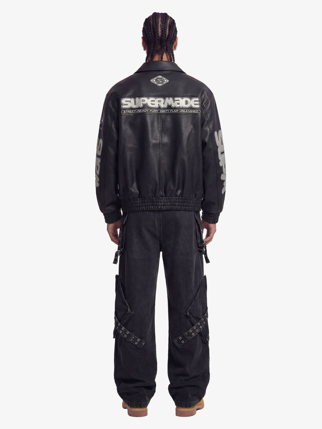 Faux Leather Vintage Street Black Air Jacket - 1821
