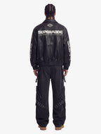 Faux Leather Vintage Street Black Air Jacket - 1821