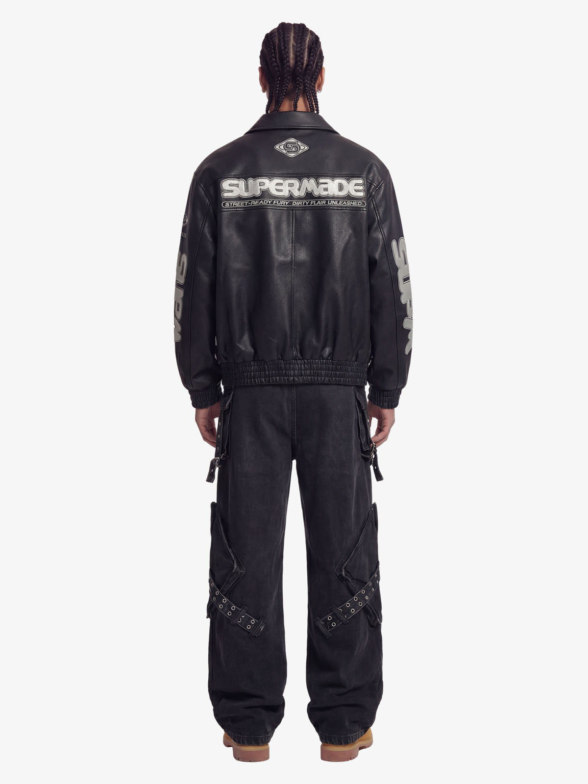 Faux Leather Vintage Street Black Air Jacket - 1821