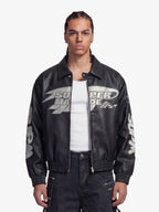 Faux Leather Vintage Street Black Air Jacket - 1821