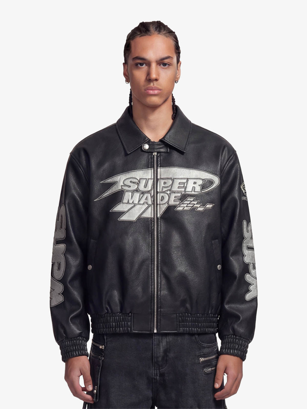 Faux Leather Vintage Street Black Air Jacket - 1821
