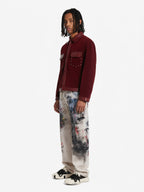Vintage Suede PU Leather Collar Zip Up Jacket