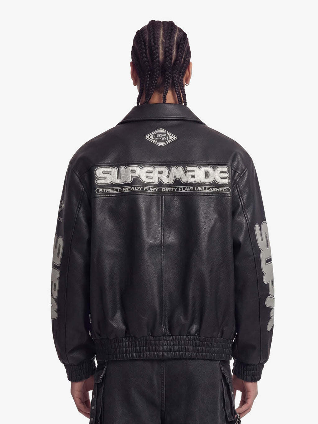 Faux Leather Vintage Street Black Air Jacket - 1821