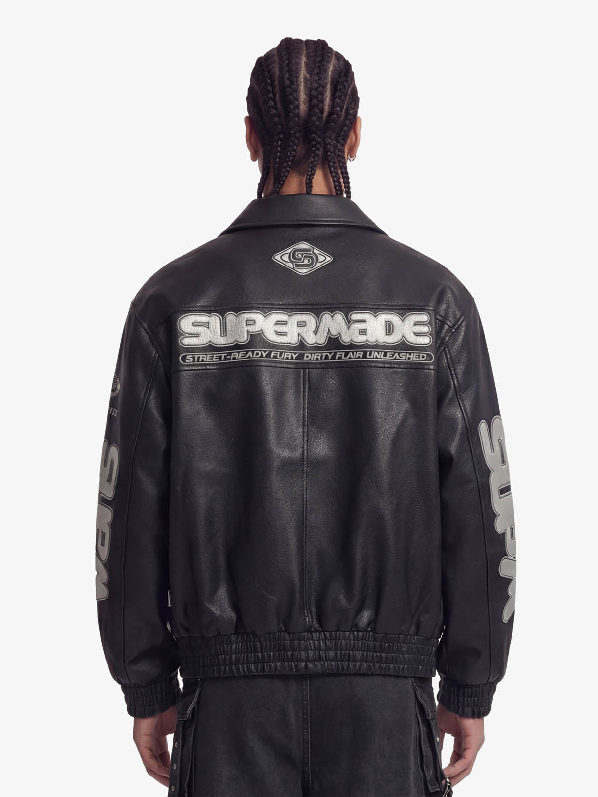 Faux Leather Vintage Street Black Air Jacket - 1821
