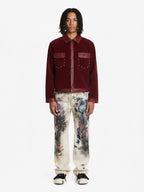 Vintage Suede PU Leather Collar Zip Up Jacket