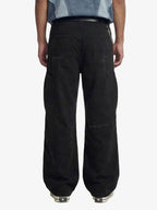 Cotton Hole Patch Pleated Multi-Pocket Cargo Casual Pants