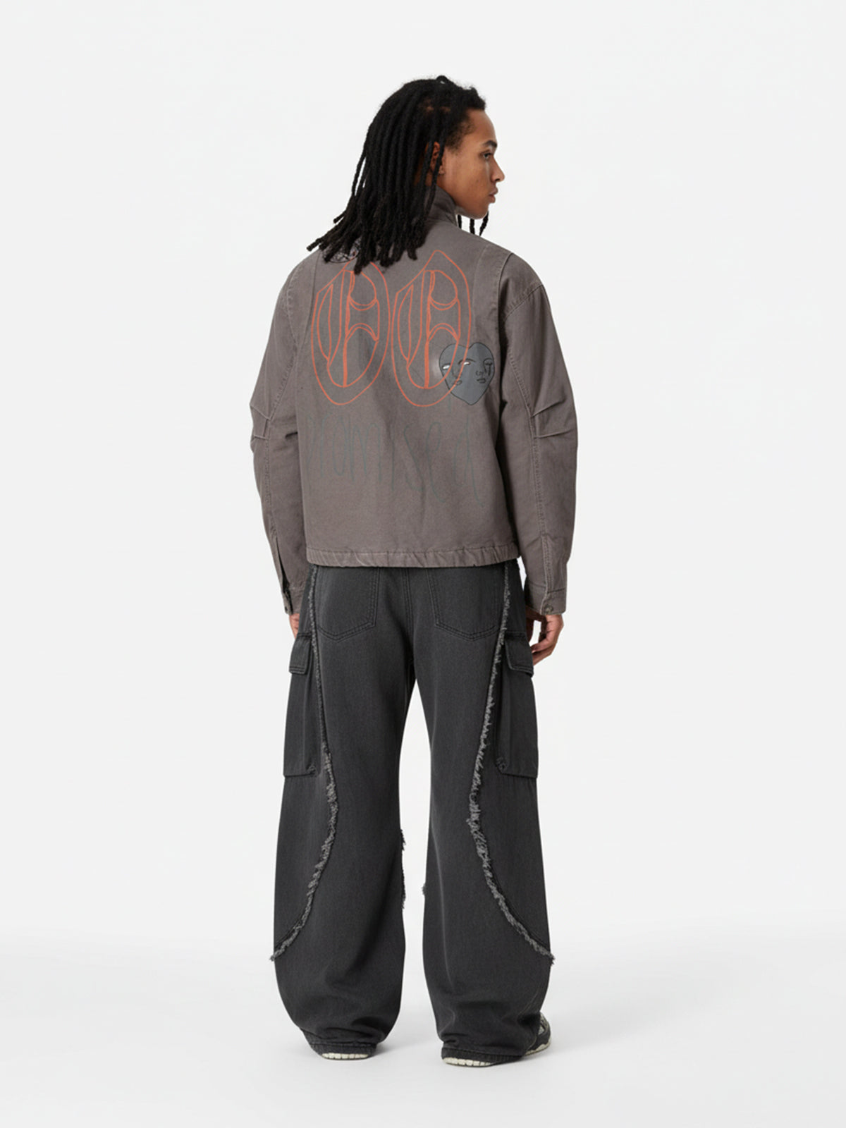 Retro Washed Distressed Deconstructed Patchwork Barrel Jeans