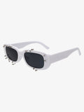 Retro Punk Studded Small Square Frame Sunglasses