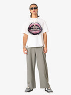 Retro Letter Lip Graphic T-Shirt