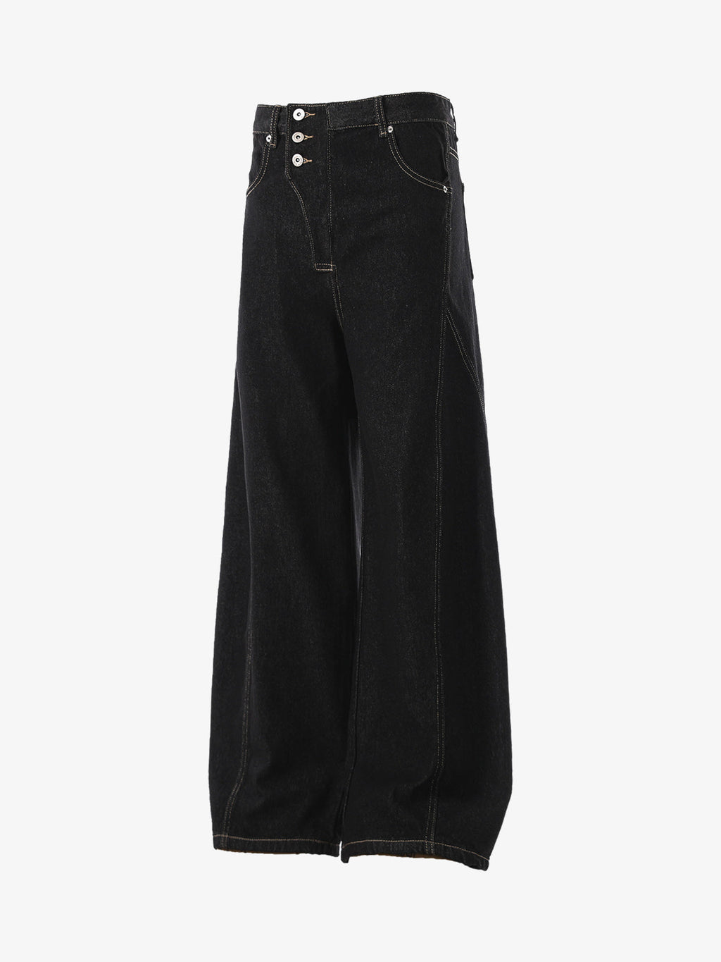 Reverse-Stitched Multi-Button Jeans