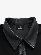Motorcycle Style Lapel Polo Long Sleeve T-Shirt