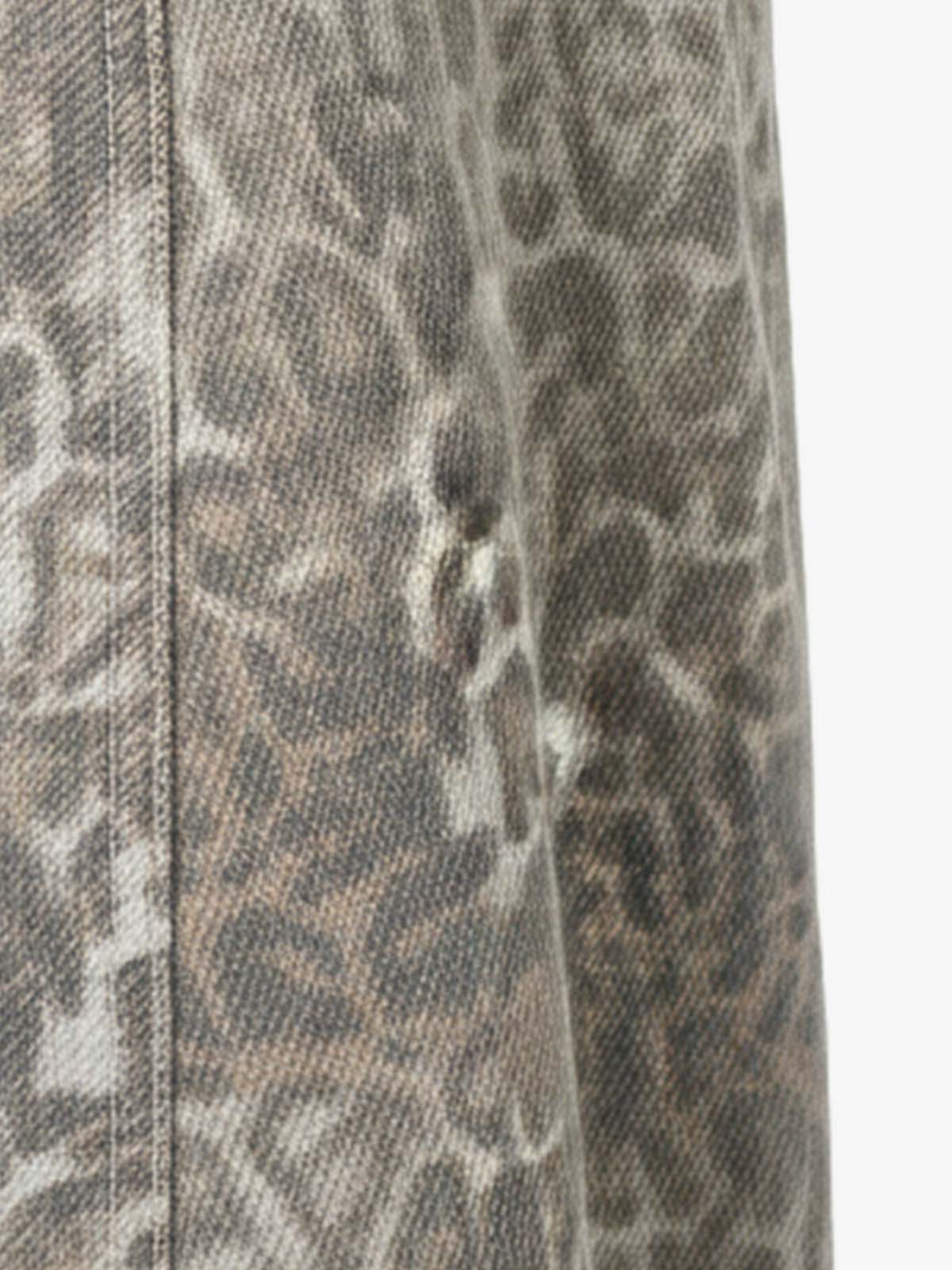 Street Leopard Camouflage Pleated Barrel Jeans