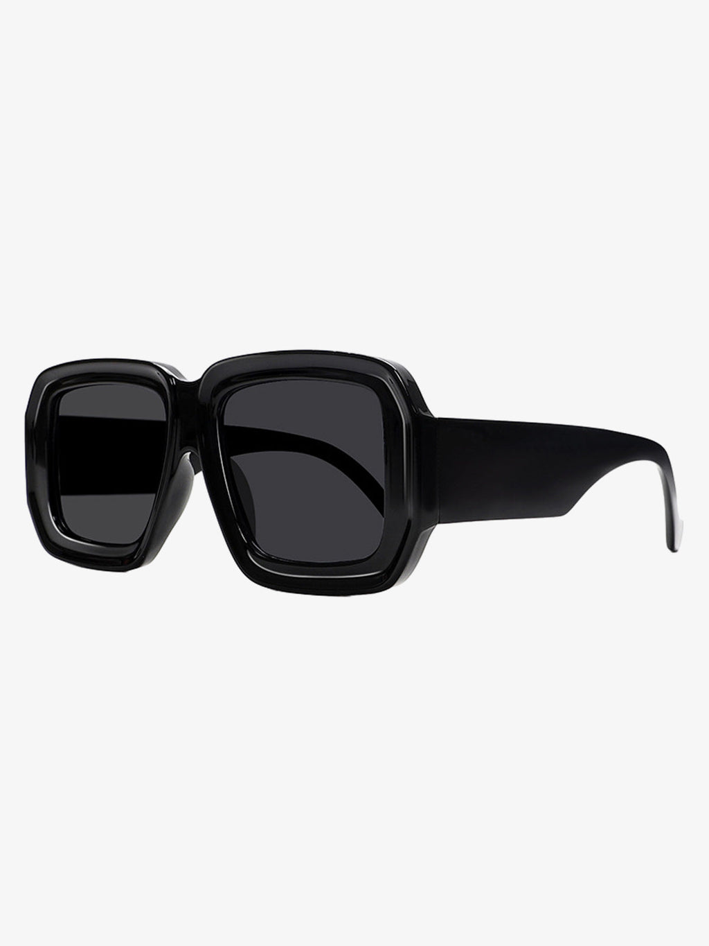 Retro Square Frame Wide Temple Sunglasses