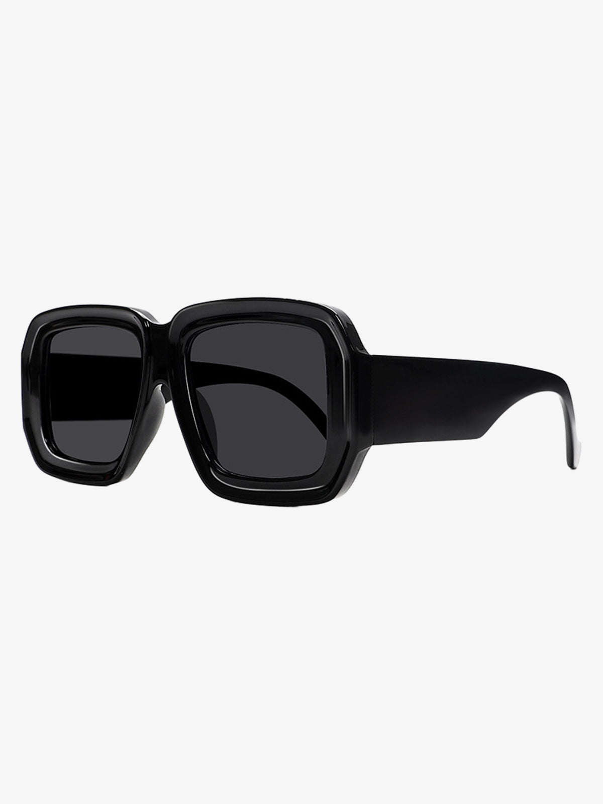 Retro Square Frame Wide Temple Sunglasses