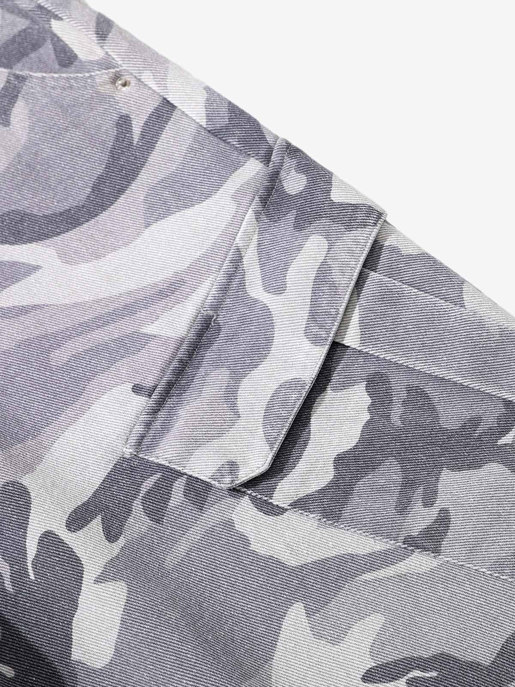 Snow Camouflage Machete Wide-Leg Cargo Barrel Pants - 2548