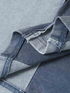 Washed Asymmetric Raw Edge Panel Knit T-Shirt