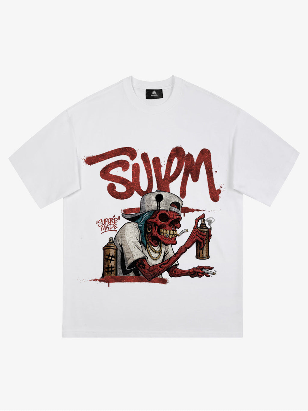 Street Trendy Skull Spray-Paint Graffiti Master T-Shirt