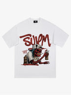 Street Trendy Skull Spray-Paint Graffiti Master T-Shirt