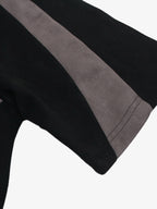 Suede Panel Embroidered Logo Short Sleeve T-Shirt
