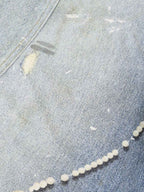 Tie Graphic Print Vintage Wash Wide Leg Denim Jeans