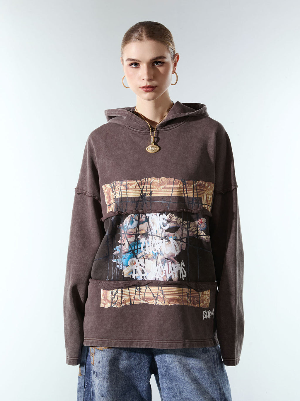 Distressed Thorn Destruction Painting Hoodie