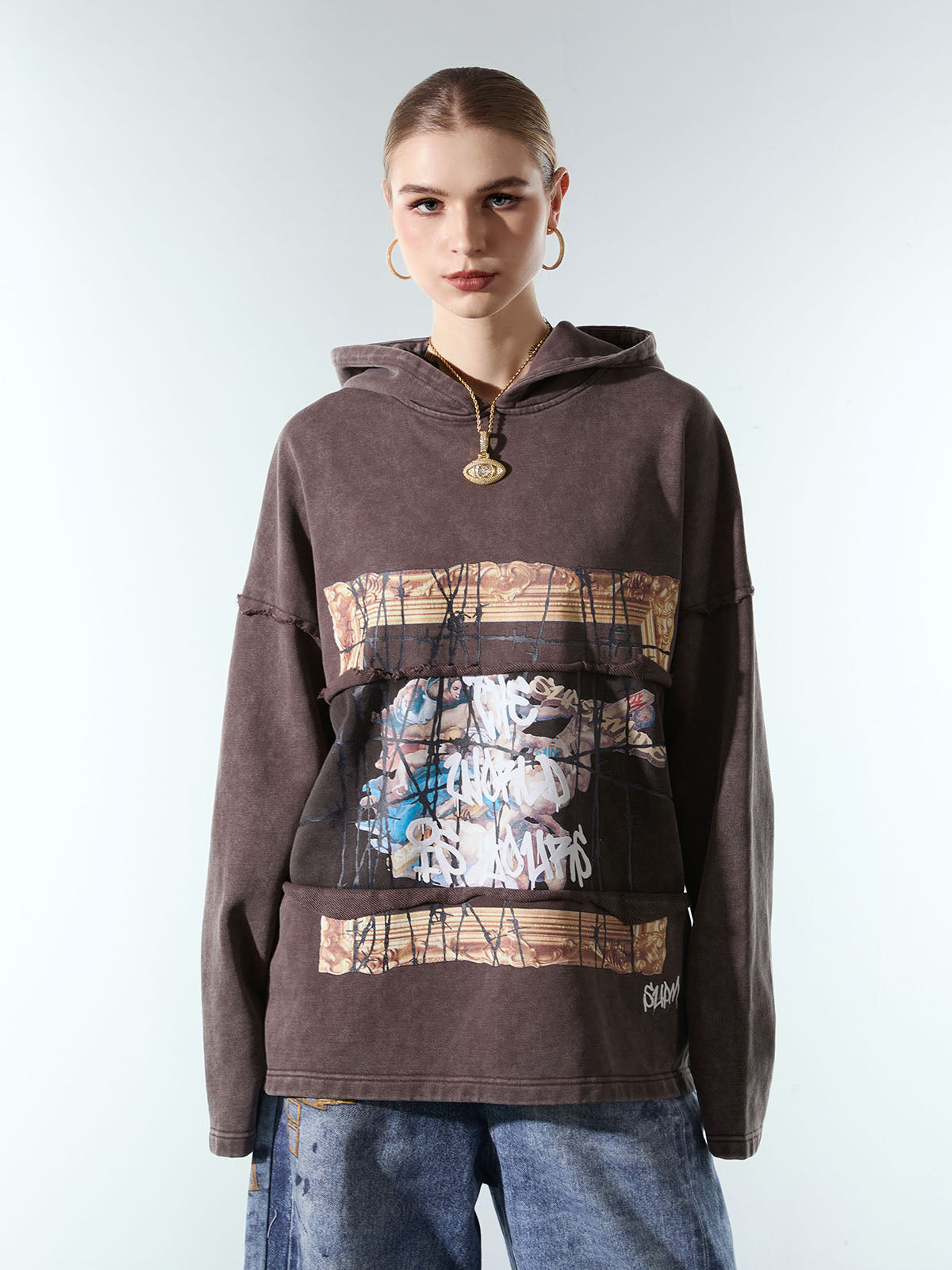 Distressed Thorn Destruction Painting Hoodie