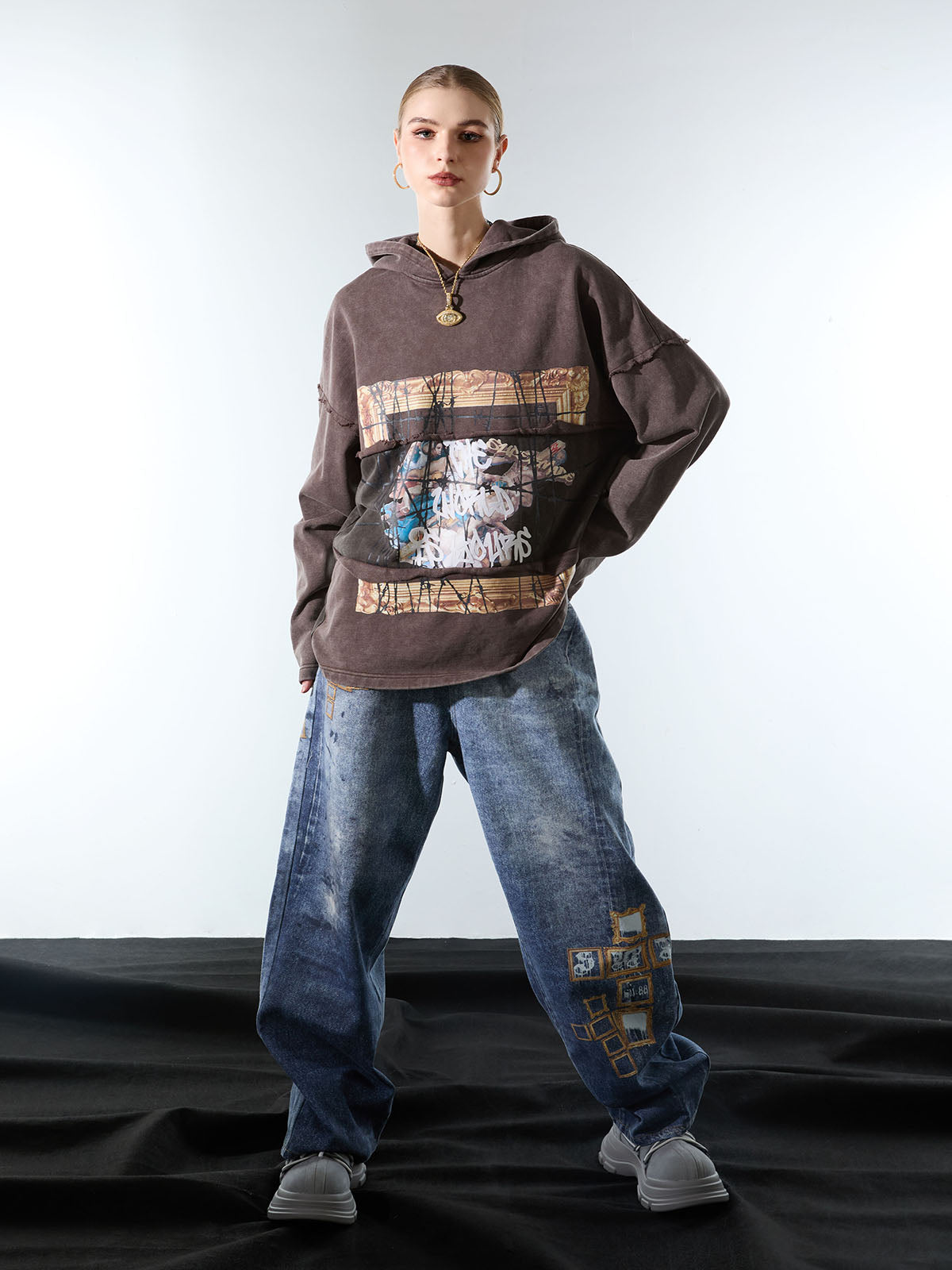 Distressed Thorn Destruction Painting Hoodie