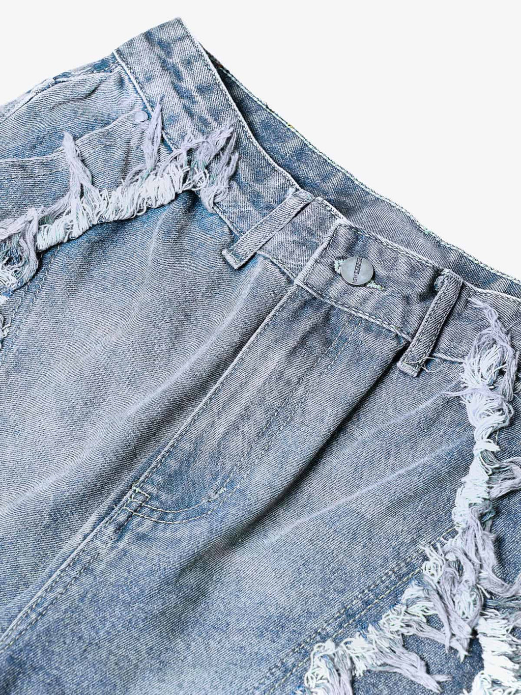 Theprecipice High Street Washed Distressed Denim Shorts - 2100