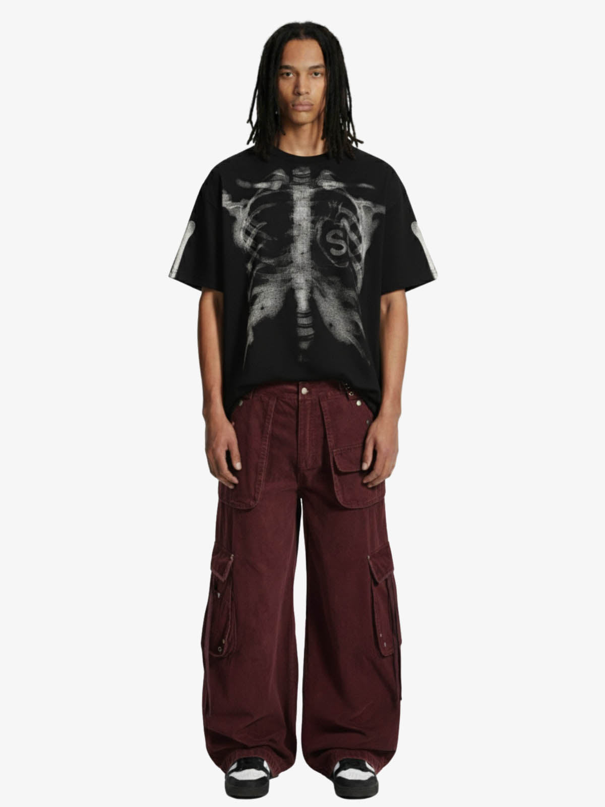 X-Ray Skeleton Graphic Waffle T-Shirt