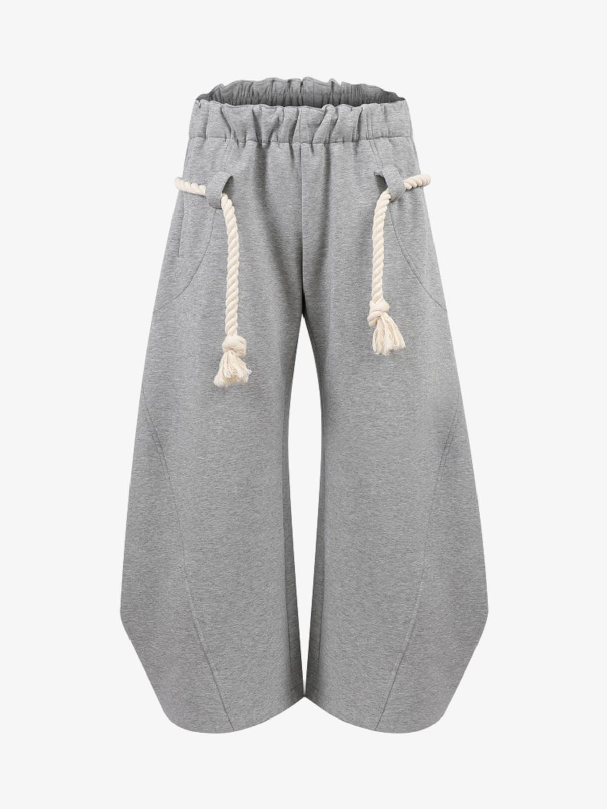 Decorative Rope Detail Wide Leg Sweatpants
