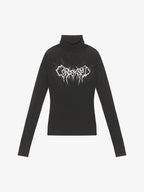 Dark Style Printed Slim Mesh Long Sleeves T-Shirt