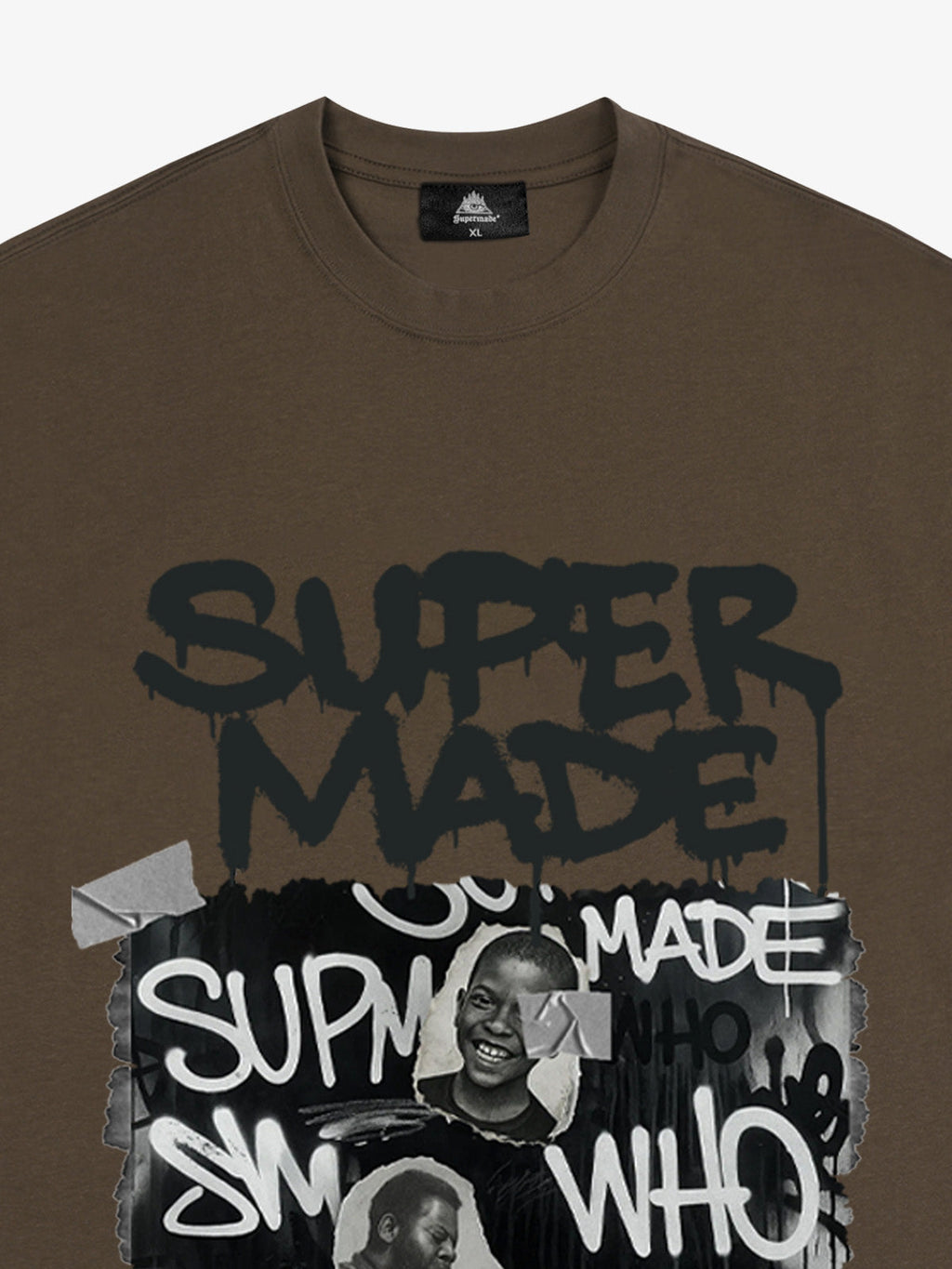 Streetwear Graffiti Character Collage Graphic T-Shirt